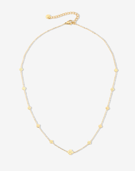 Ketting klavertjes mini goudkleurig