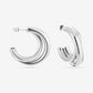 double silver-colored earring