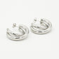 double silver-colored earring
