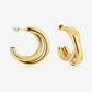 double gold-colored earring