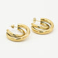 double gold-colored earring