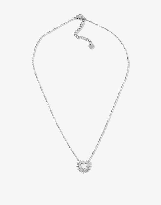 ketting hartje schelp zilverkleurig