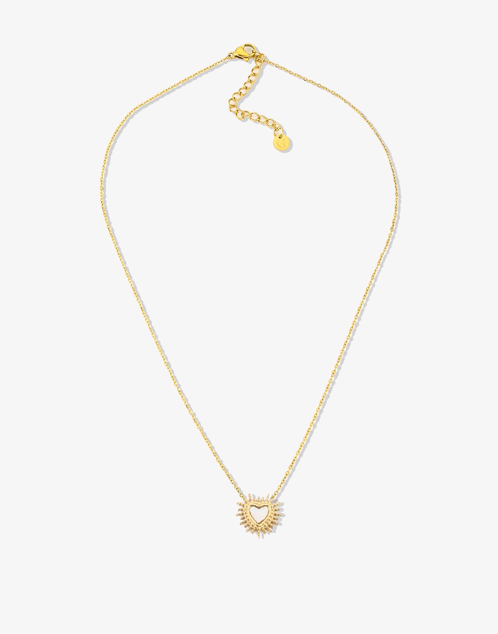 ketting hartje schelp goudkleurig