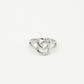 Ring connected hearts zilverkleurig