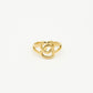 Ring connected hearts gold