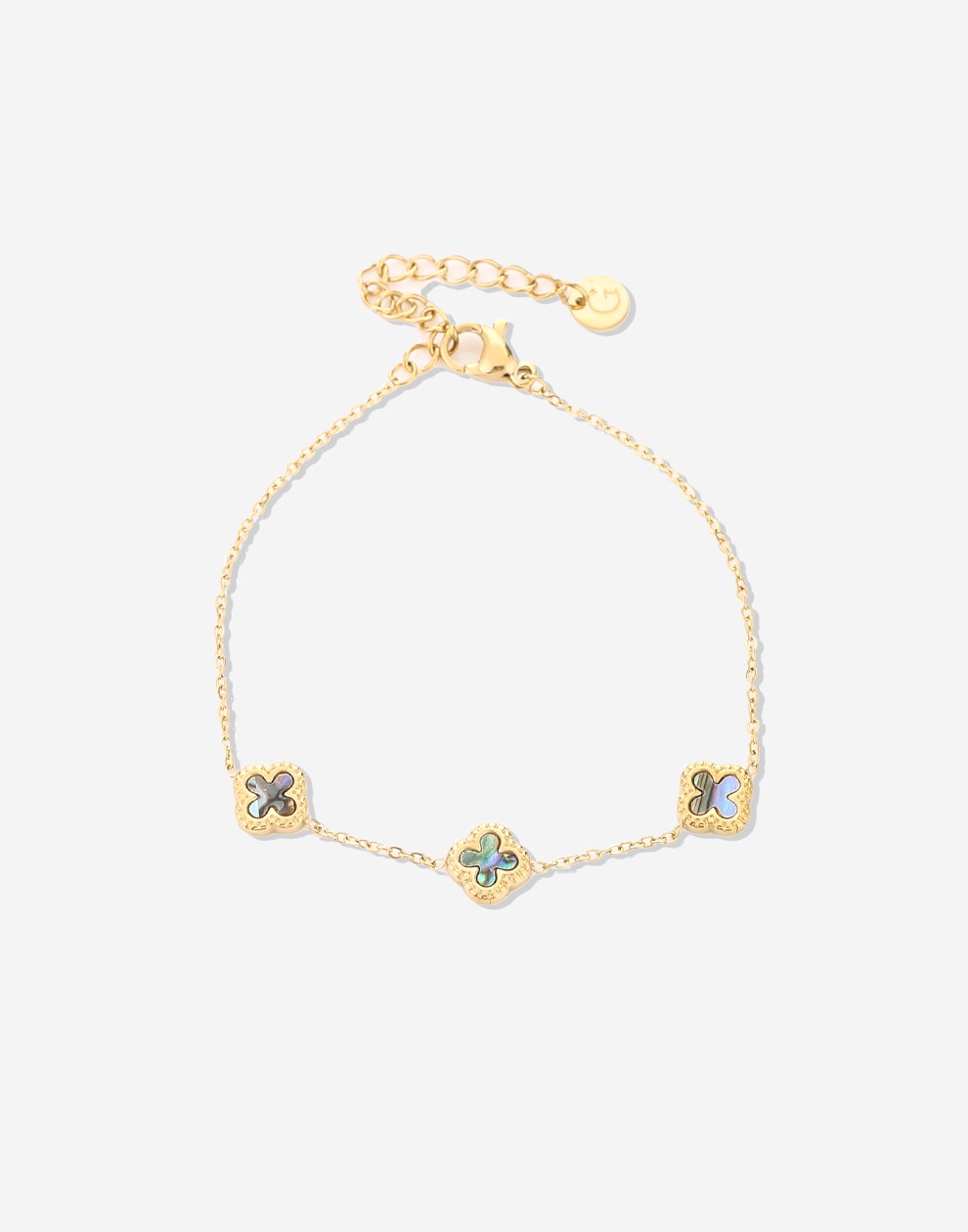 armband klavers parelmoer zwart