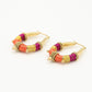 Oorringen Boho gekleurd fuchia touw