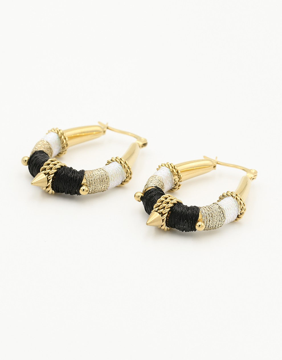 Oorringen Boho gekleurd zwart touw