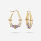 Boho oorbellen paars touw