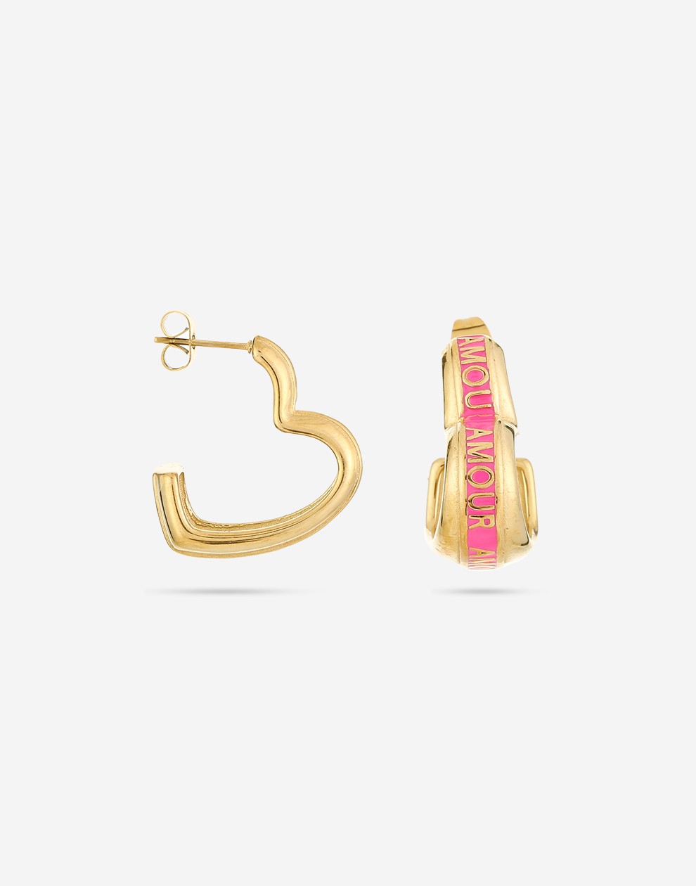 Hartvorm oorbellen amour roze