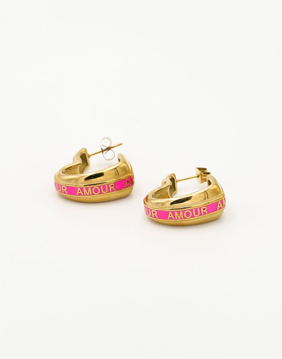 Hartvorm oorbellen amour roze