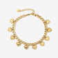 Schakelarmband vintage hartjes goudkleurig