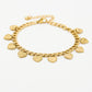 Schakelarmband vintage hartjes goudkleurig