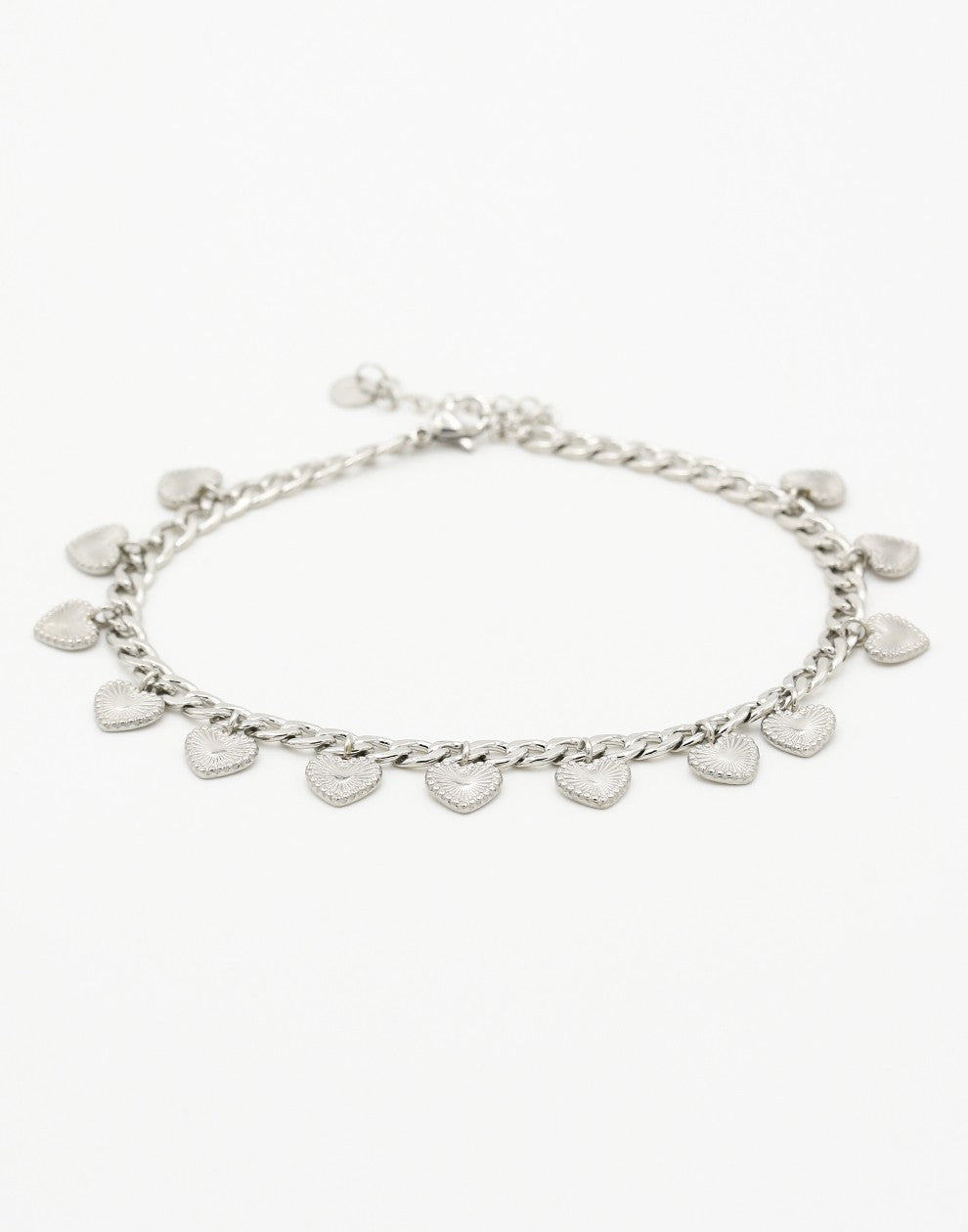 Anklet vintage hearts silver-colored