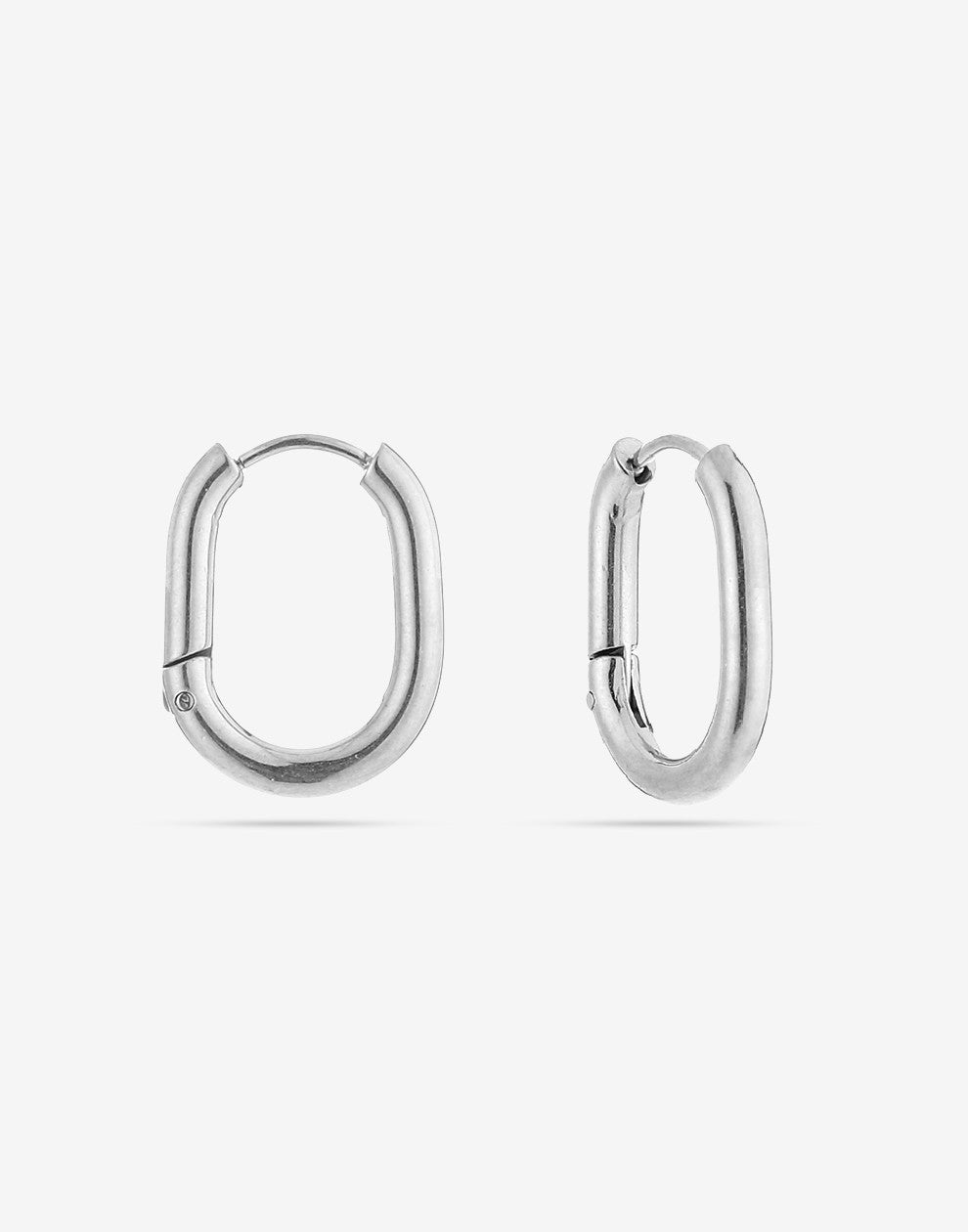 ovale oorbellen breed basic zilverkleurig