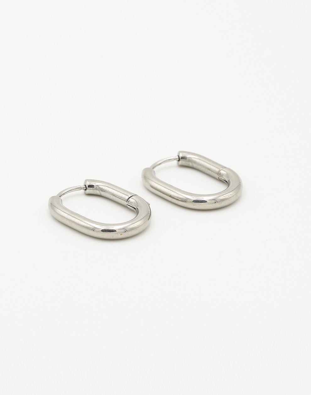 ovale oorbellen breed basic zilverkleurig