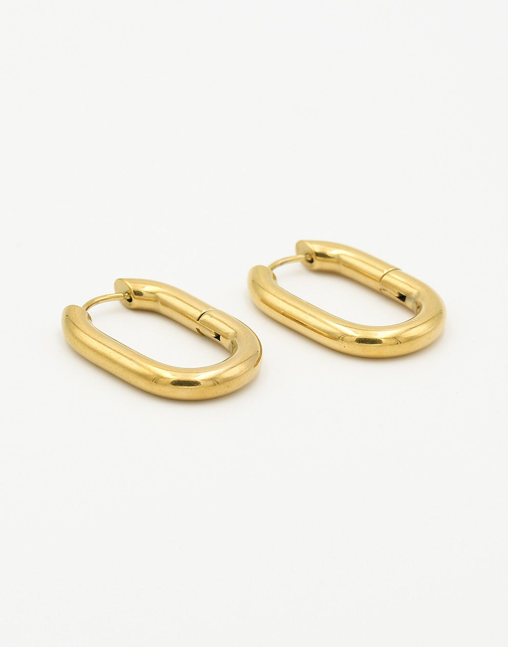 Ovale oorbellen chunky goudkleurig