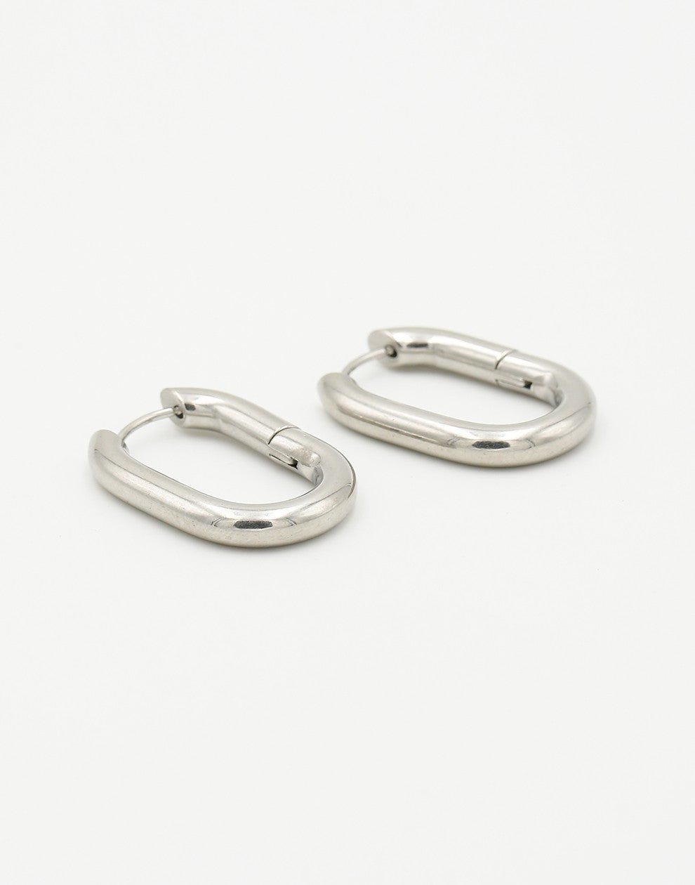 Ovale oorbellen chunky zilverkleurig