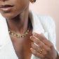 Schakelketting vintage hartjes goudkleurig