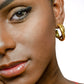 double gold-colored earring