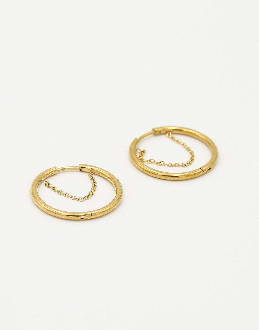 smalle hoops met chain goudkleurig