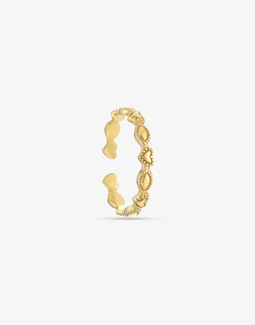 hartjes ring met patroon goudkleurig