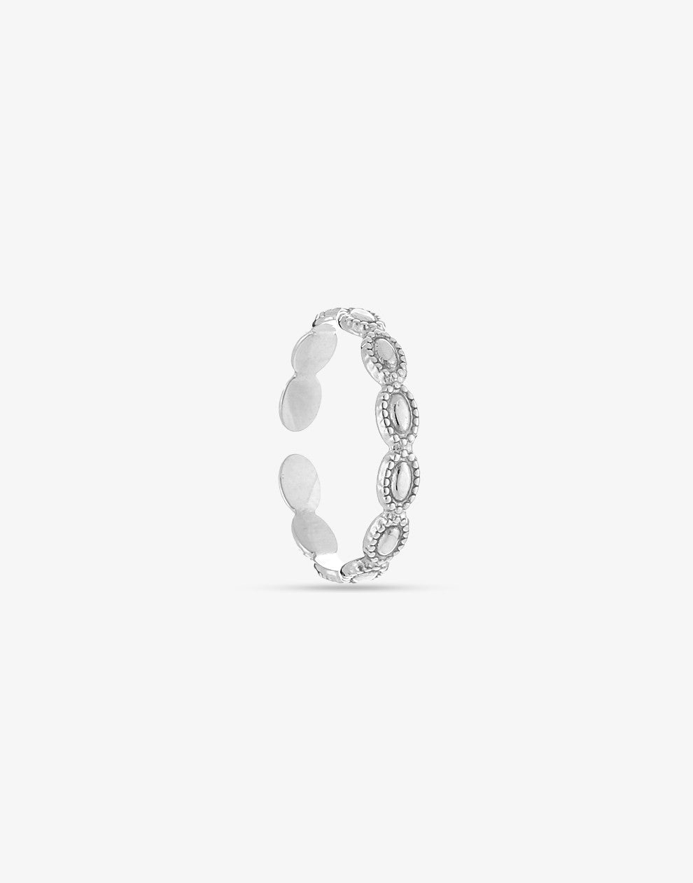 ring bali ovaal zilverkleurig