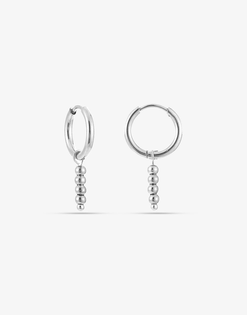 creool met bolletjes hanger zilverkleurig