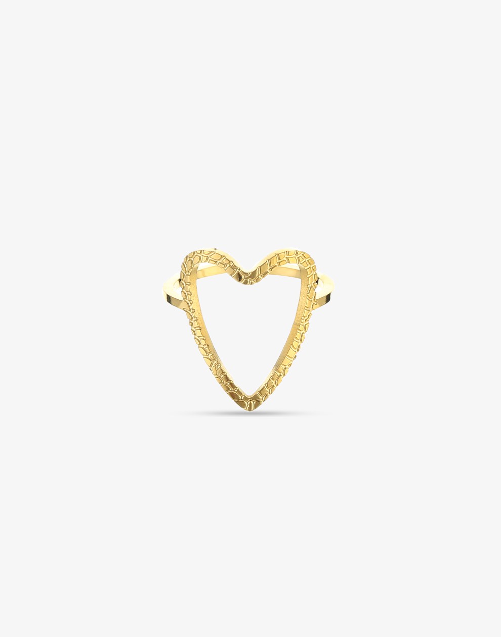 Ring open hart goudkleurig