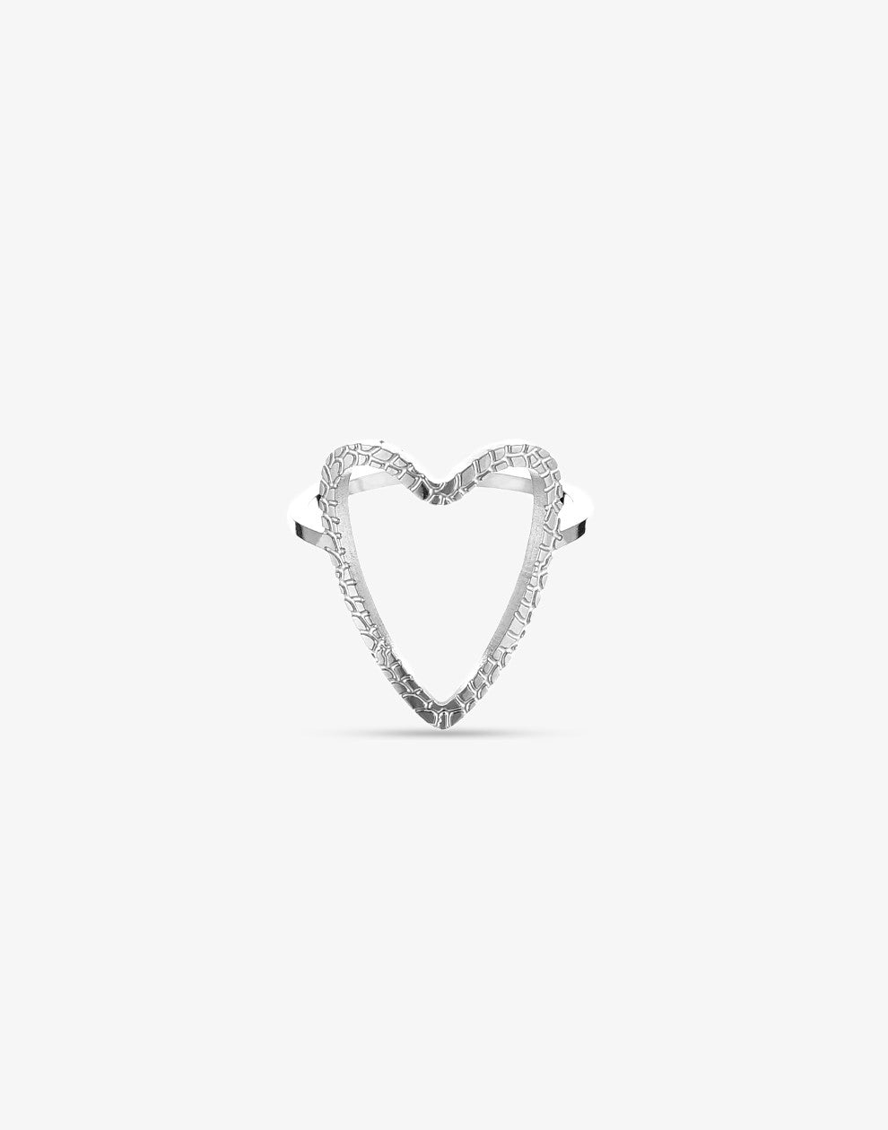 Ring open hart zilverkleurig