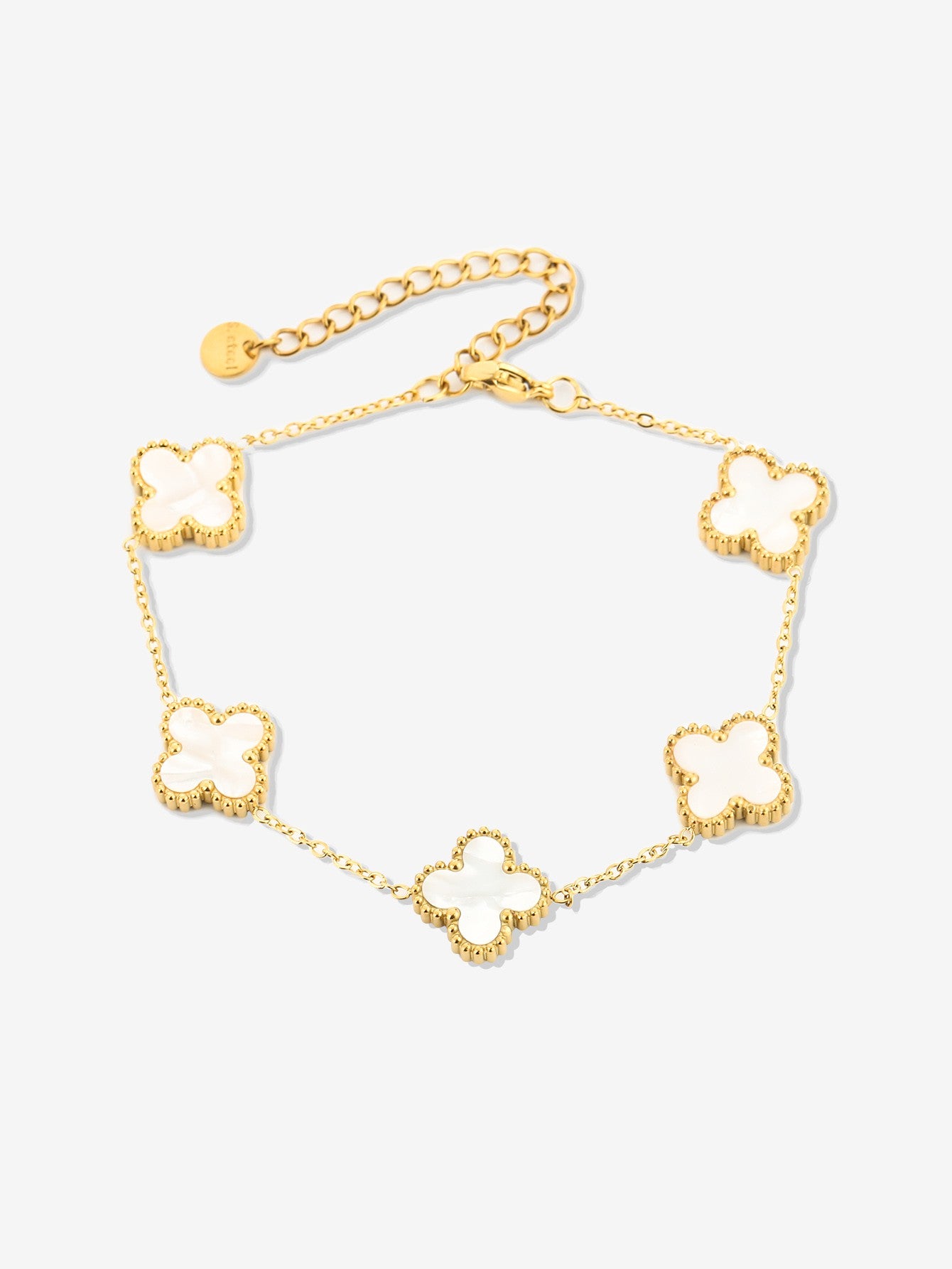 Armband klavers parel