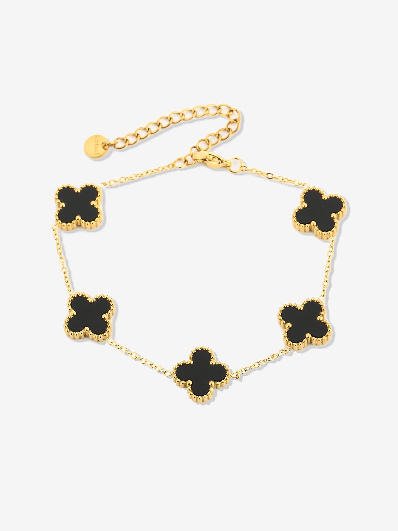 Armband klavers zwart