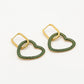 Earrings zirconia heart green