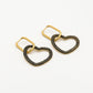 Black zirconia heart earrings