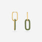 OVAL PENDANT ZIRCONIA EARRINGS green