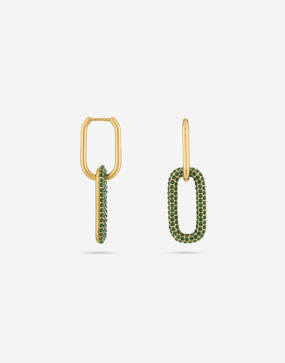 OORRINGEN OVALE HANGER ZIRKONIA groen