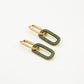 OVAL PENDANT ZIRCONIA EARRINGS green