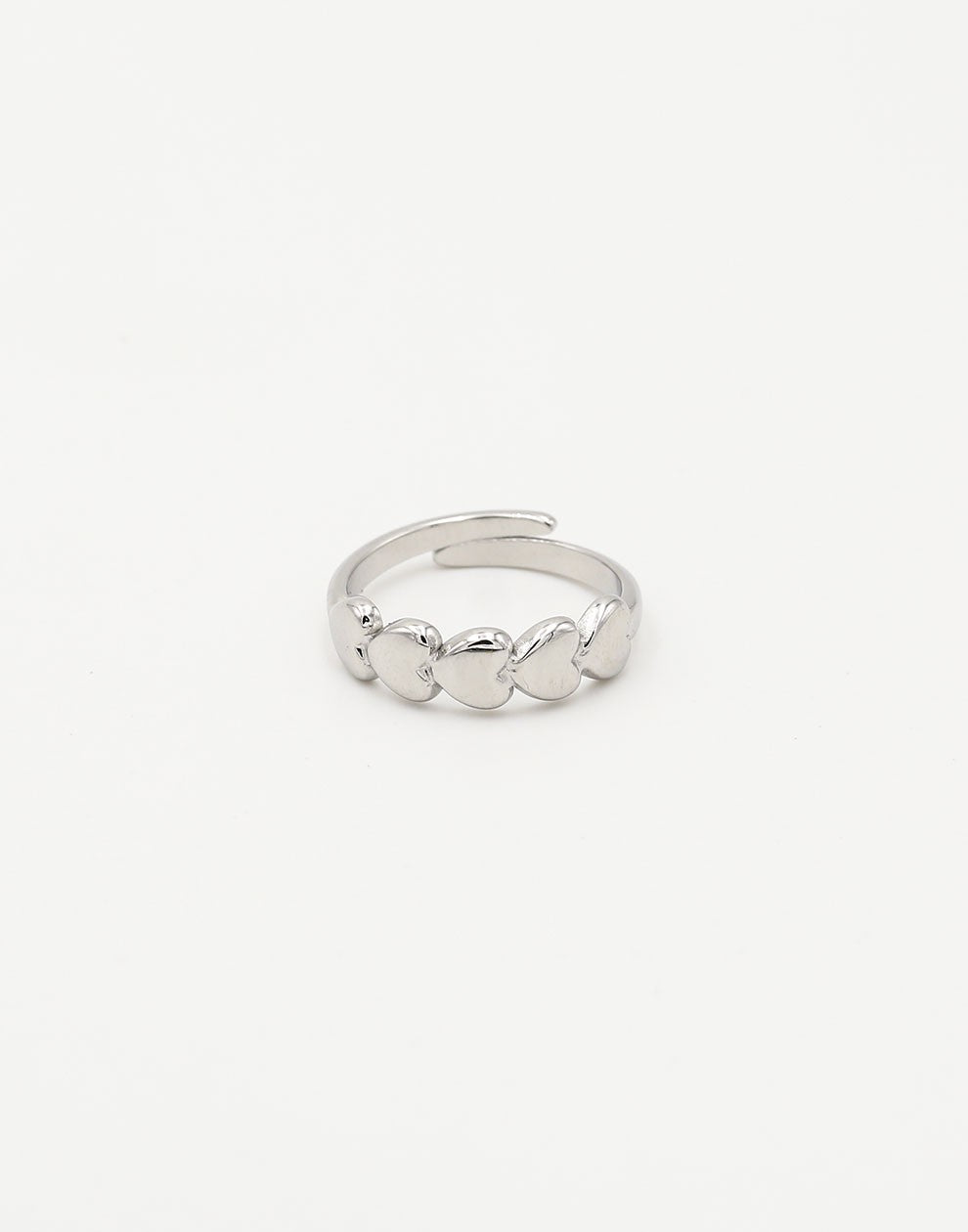 hartjes ring zilverkleurig