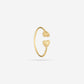 ring dubbel vintage hartjes goudkleurig