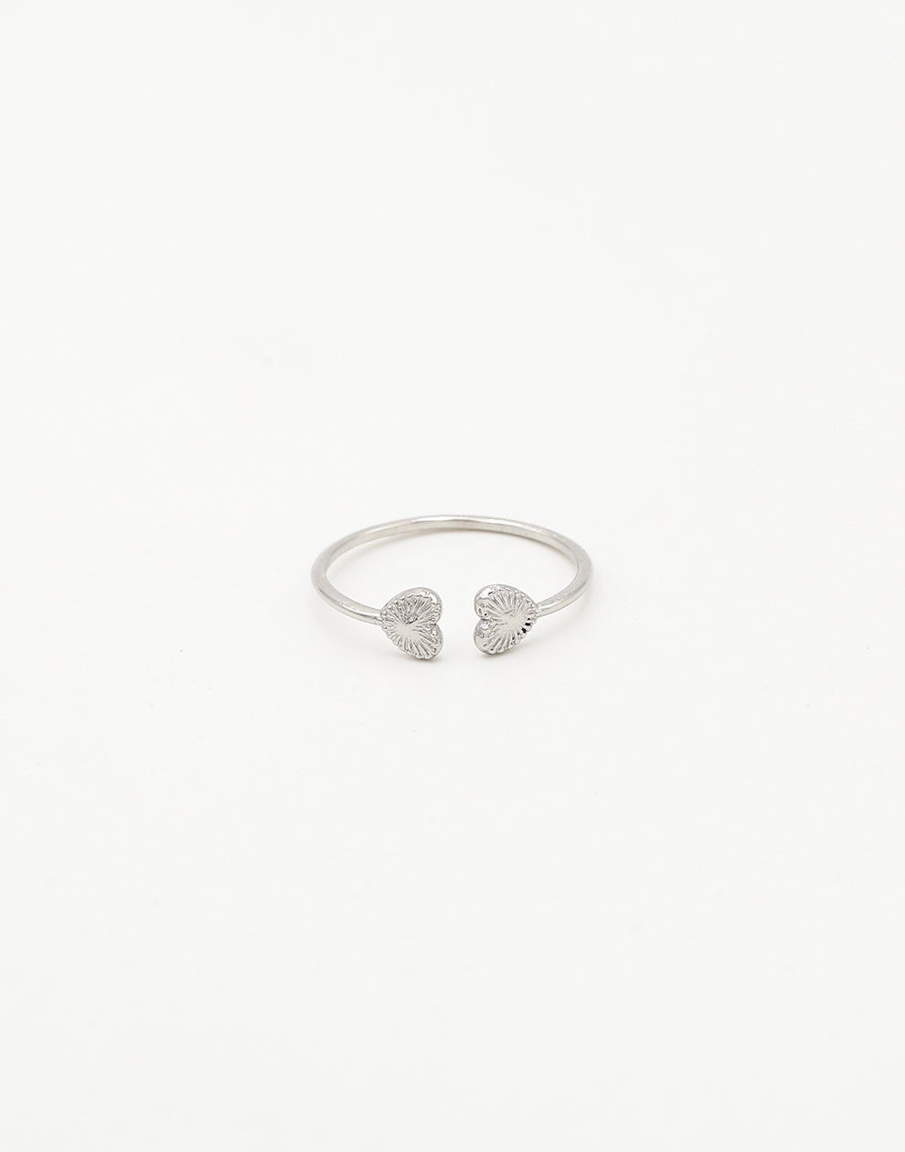 ring double vintage hearts silver-colored