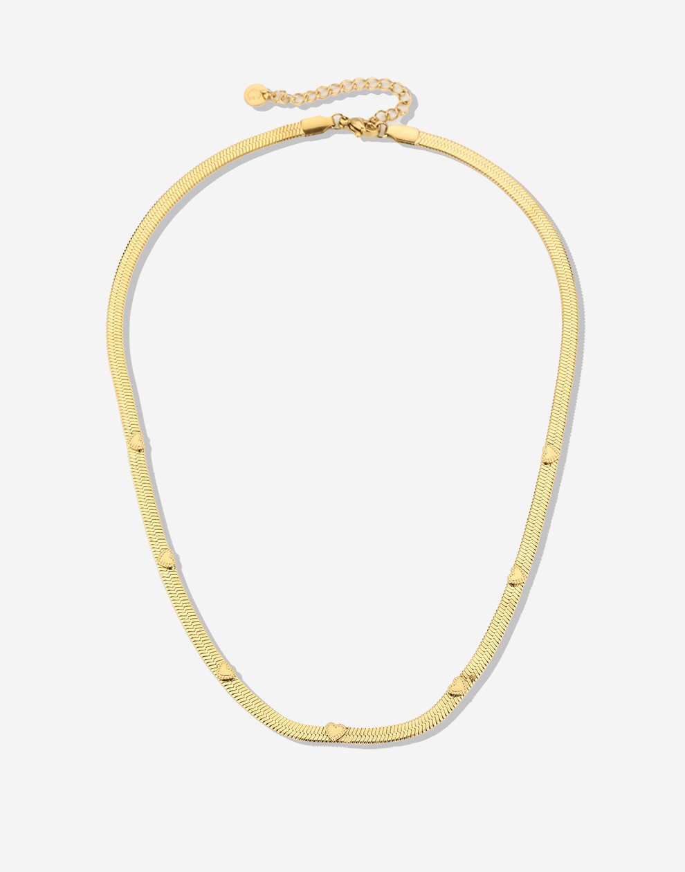 Snake ketting vintage hartjes goudkleurig