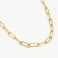 Paperclip schakelketting plat goudkleurig