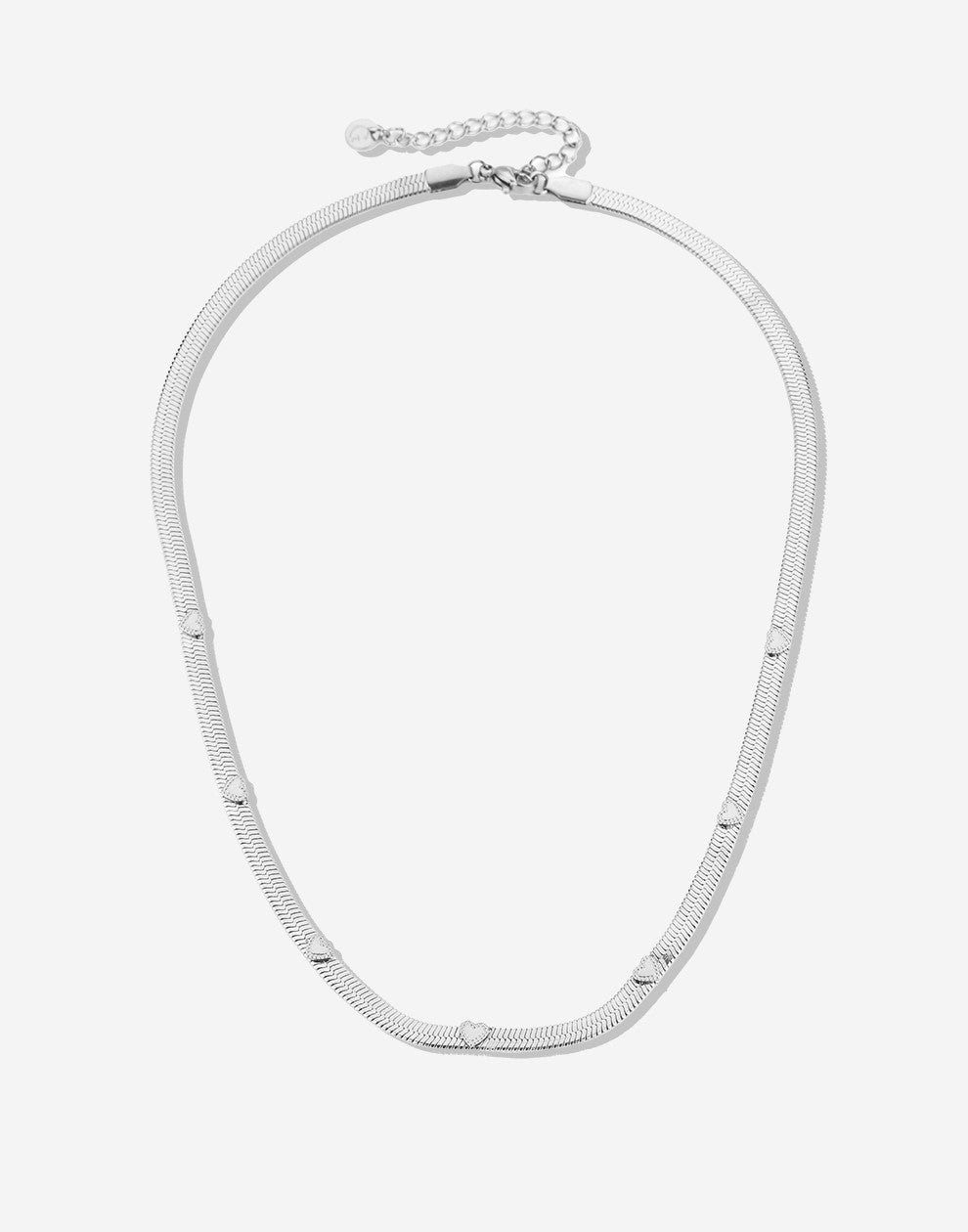 Snake ketting vintage hartjes zilverkleurig