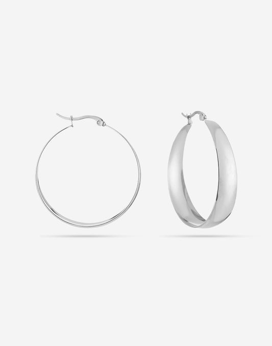Thick hoop 40mm zilverkleurig
