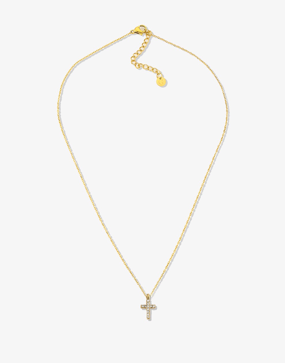 ketting kruisje steentjes goudkleurig