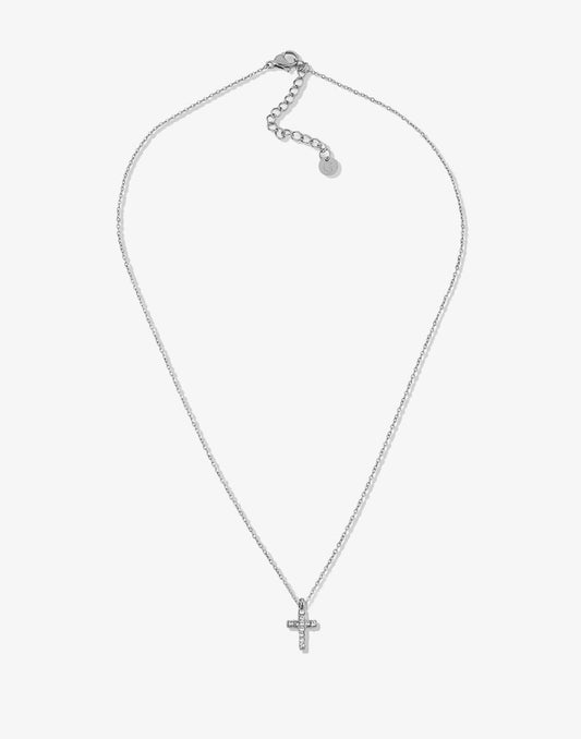 ketting kruisje steentjes zilverkleurig