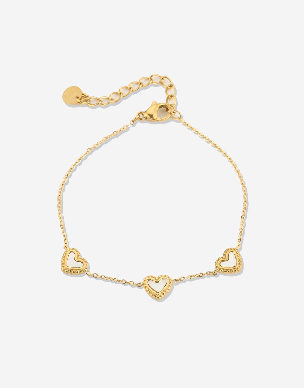 armband hartjes parelmoer