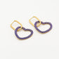 Earrings zirconia heart blue