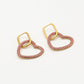 Earrings zirconia heart fuchsia
