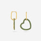 Earrings zirconia heart green